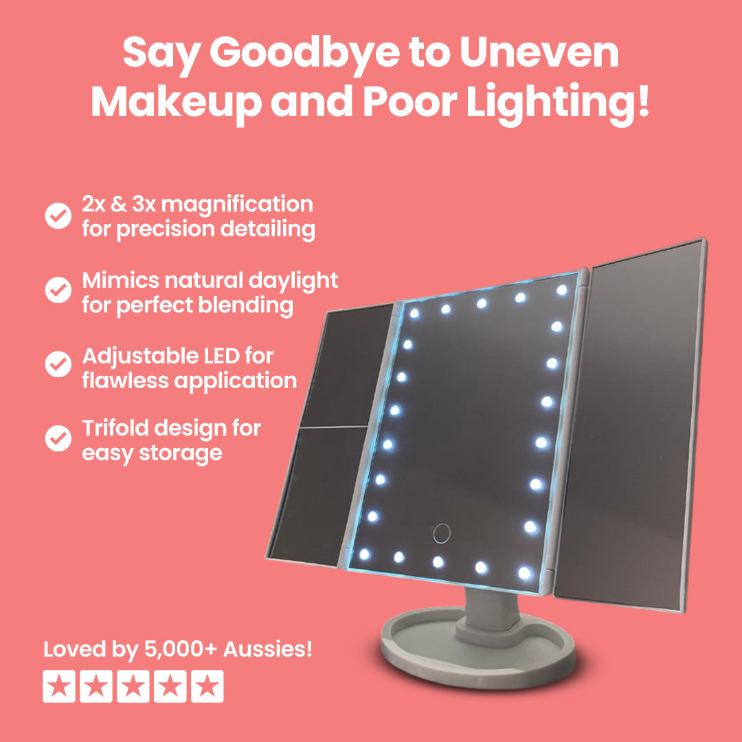 BrightBeauty™ Premium Trifold LED Makeup Mirror
