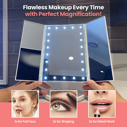 BrightBeauty™ Premium Trifold LED Makeup Mirror